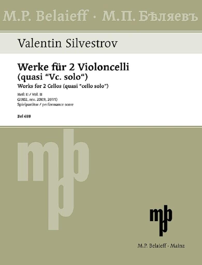 Werke Für 2 Violoncelli (Quasi Vc. Solo) Heft 2  Valentin Silvestrov 2 Cellos : photo 1