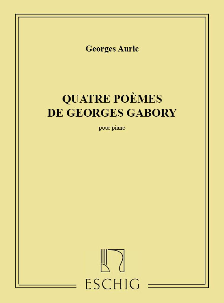 Max 4 Poemes De Georges Gabory Chant-Piano   Georges Auric   Vocal and Piano : photo 1