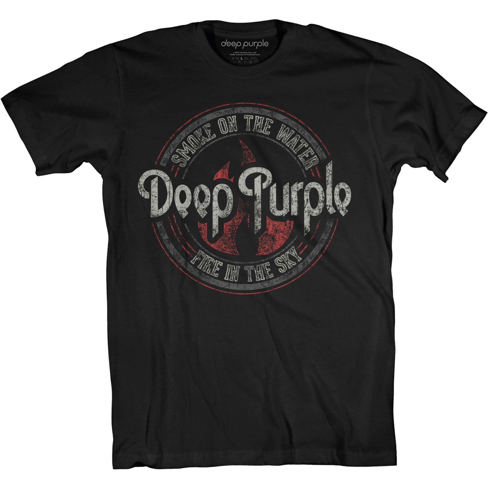 Rockoff T-Shirt Deep Purple Smoke Circle ack Taille S : miniature 1