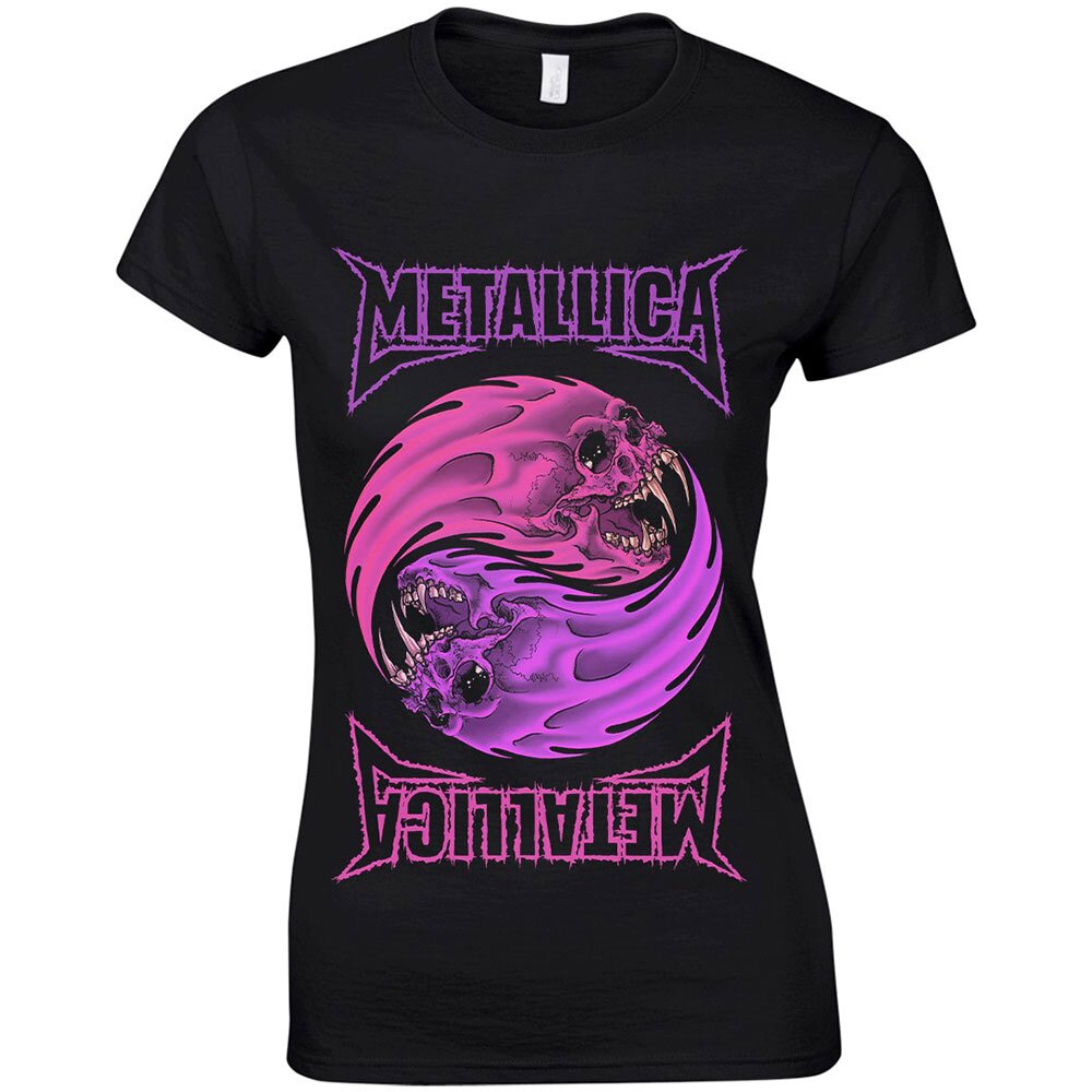 T-Shirt Mettalica Yin Yang Purple Lady Taille L - Rockoff : photo 1