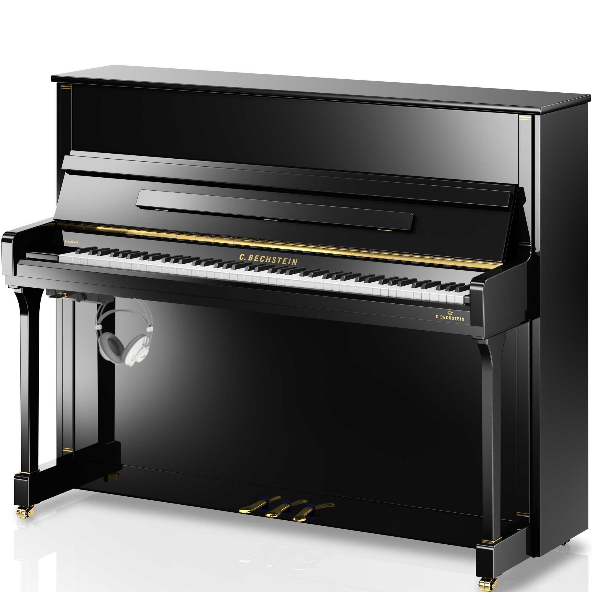 Bechstein Residence R4 Contur 120cm Glossy black + Silencer system C. Bechstein Vario
