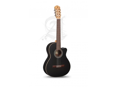 Alhambra Semi-acoustic Classical Cut-Away Student - Blackl Satin CW EZ