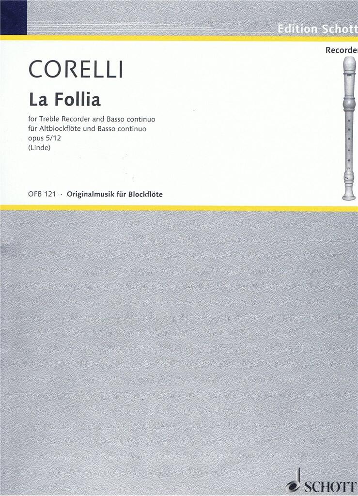 Folia Arcangelo Corelli Alto Recorder and Piano : photo 1