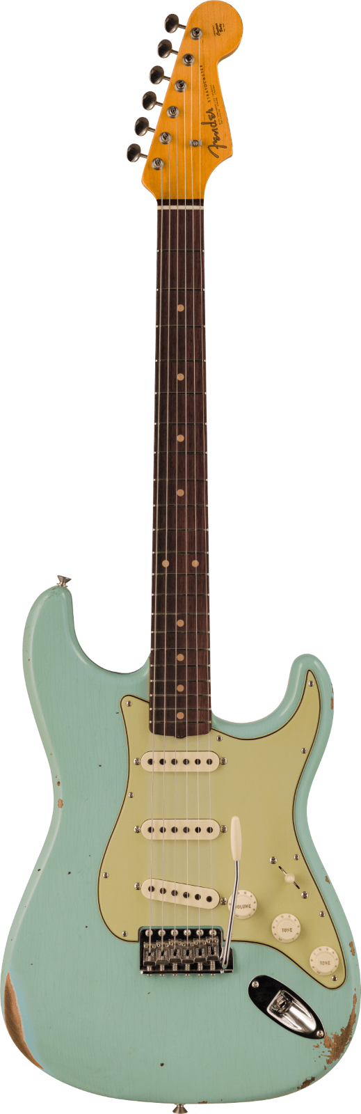 Fender Custom Shop Late 1962 Stratocaster Relic with Closet Classic Hardware, Rosewood Fingerboard, Faded Aged Daphne Blue : miniature 1