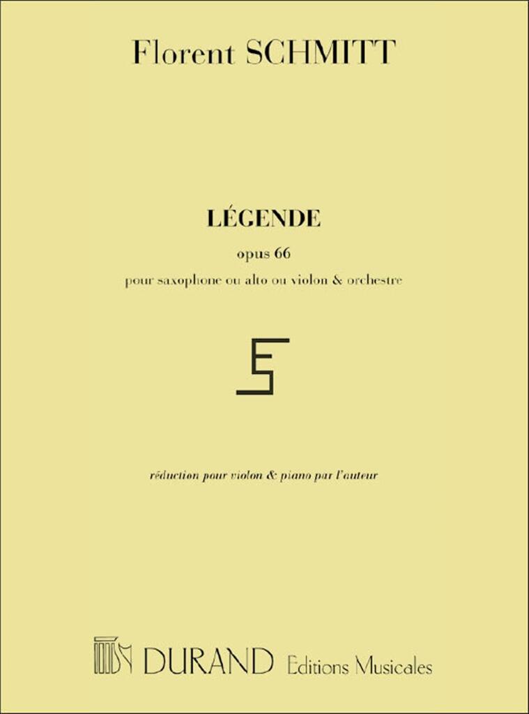 Editions Durand Legende Op 66 Violon et Orchestre : photo 1