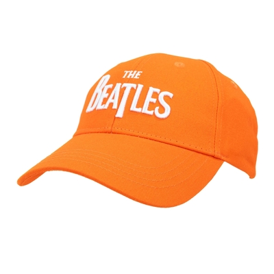 The Beatles Baseball Cap: White Drop T Logo (Orange)