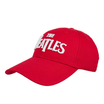 The Beatles Baseball Cap: White Drop T Logo (Red)