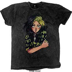 Rockoff Billie Eilish Unisex T-Shirt: Anime Billie (Wash Collection) Größe L : photo 1