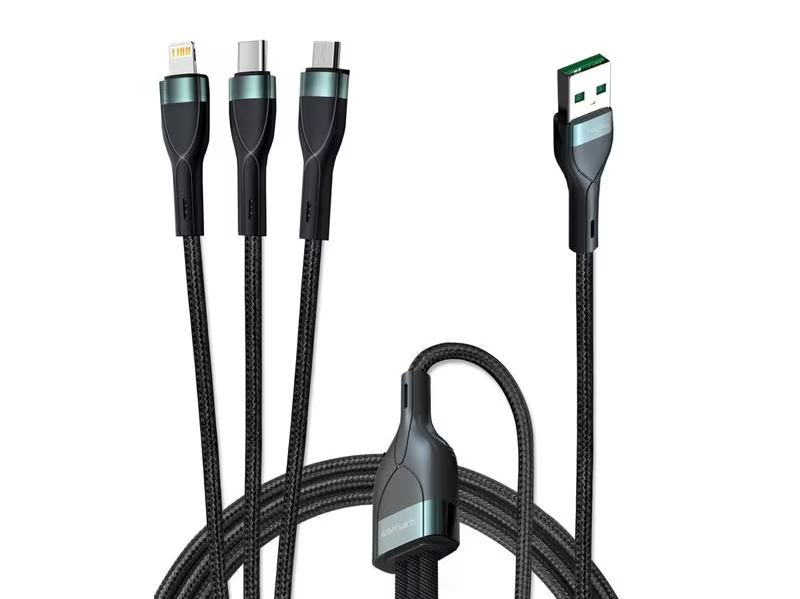 4 4smarts Câble USB 2.0 USB A - Lightning/Micro-USB B/USB C 1.5 m : photo 1