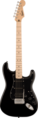 Squier Sonic Stratocaster HSS Maple Fingerboard Black Pickguard Black