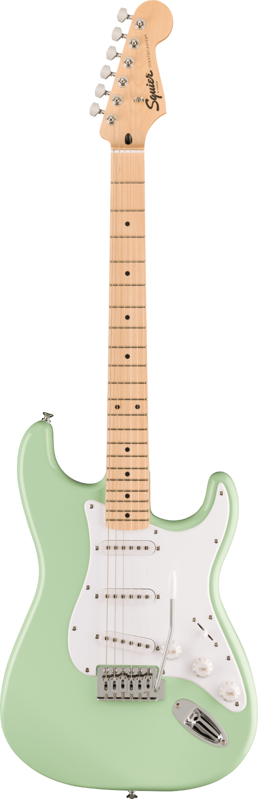 Squier FSR Sonic Stratocaster, Maple Fingerboard, White Pickguard, Surf Green : photo 1