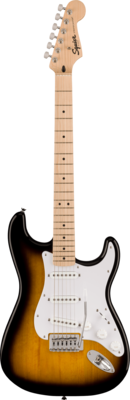 Squier Sonic Stratocaster Maple Fingerboard White Pickguard 2-Color Sunburst