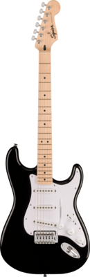 Squier Sonic Stratocaster Maple Fingerboard White Pickguard Black
