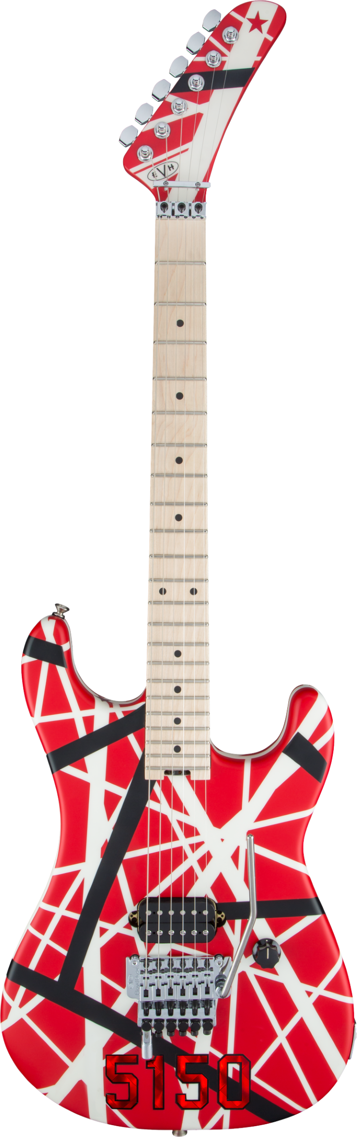 EVH Striped Series 5150, Maple Fingerboard, Red with Black and White Stripes : miniature 1