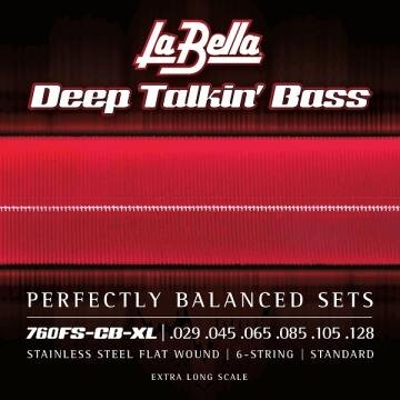 La Bella Deep Talkin Flatwound Stainless Steel .029-.128T Standard EXTRA SCALE 6-string bass : photo 1