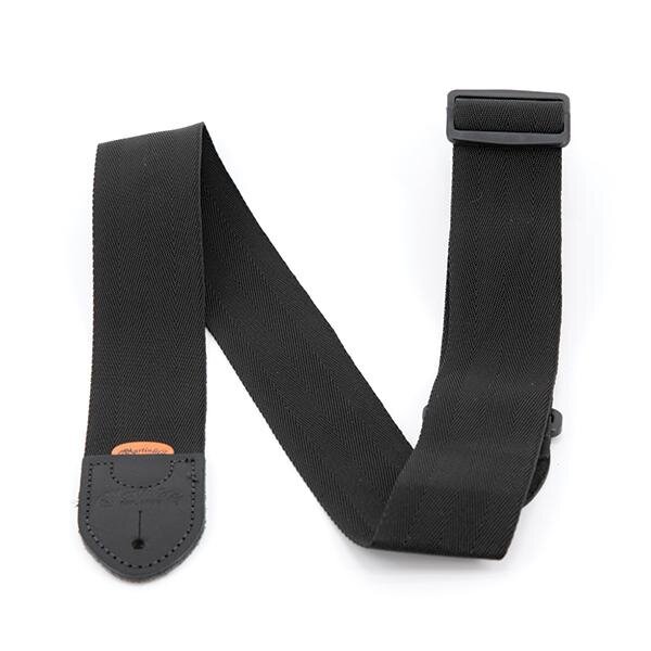 Martin & Co Nylon Strap with Leather Ends & Built-in Pick Holder, Black : photo 1