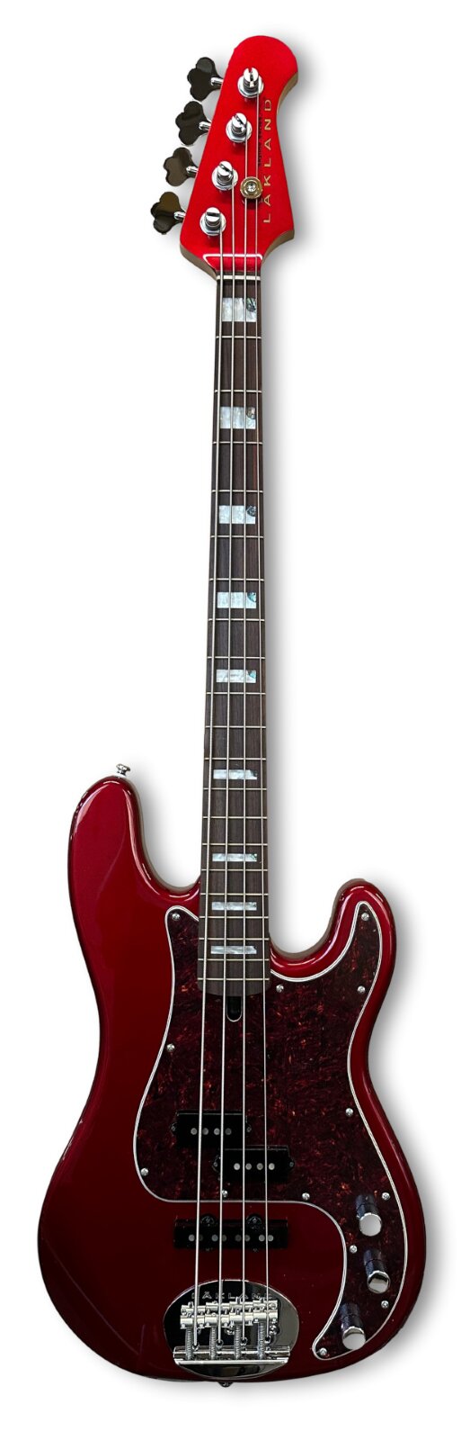 LAKLAND Skyline 44-64 Custom Bass, 4-String - Candy Apple Red Gloss : photo 1