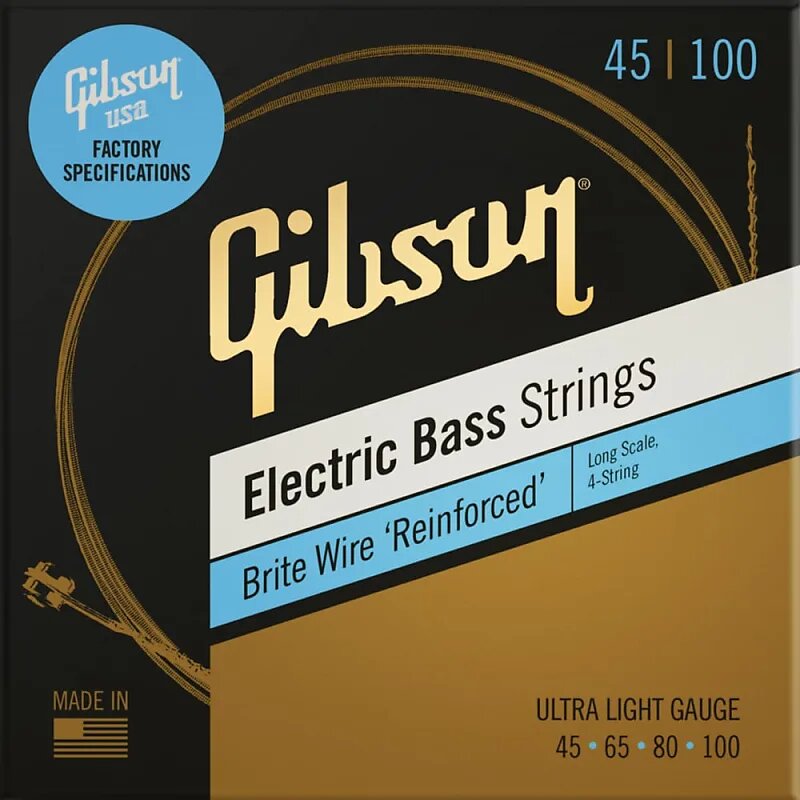 Gibson Brite drahtverstärkte Basssaiten, lange Mensur 45-100 : photo 1