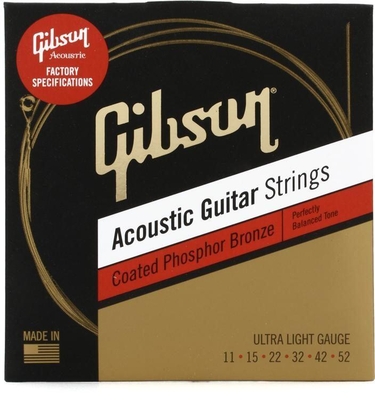 Gibson Coated Phosphor Bronze Acoustic Strings 11-052