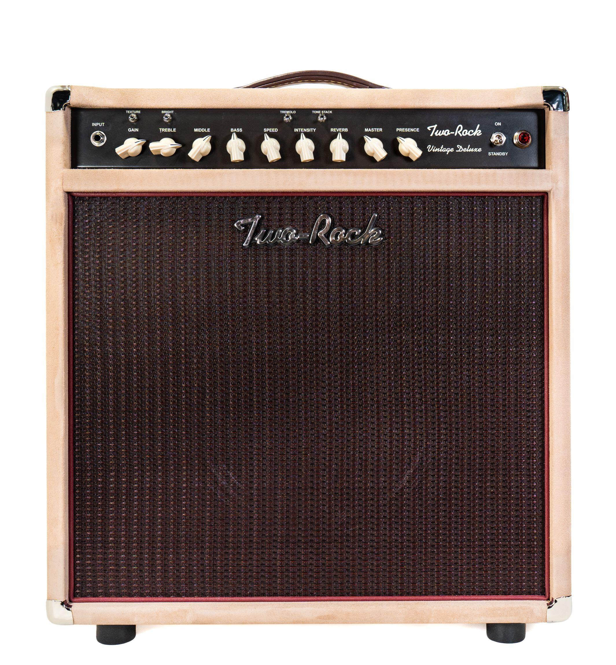 Two-Rock Vintage Deluxe 35 watt combo brown chassis dogwood suede oxblood cloth TR12 speaker