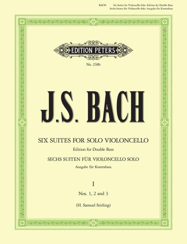 Six Suites For Solo Cello BWV 1007-1012 - Vol.1 Nos 1, 2 and 3 for double bass : photo 1