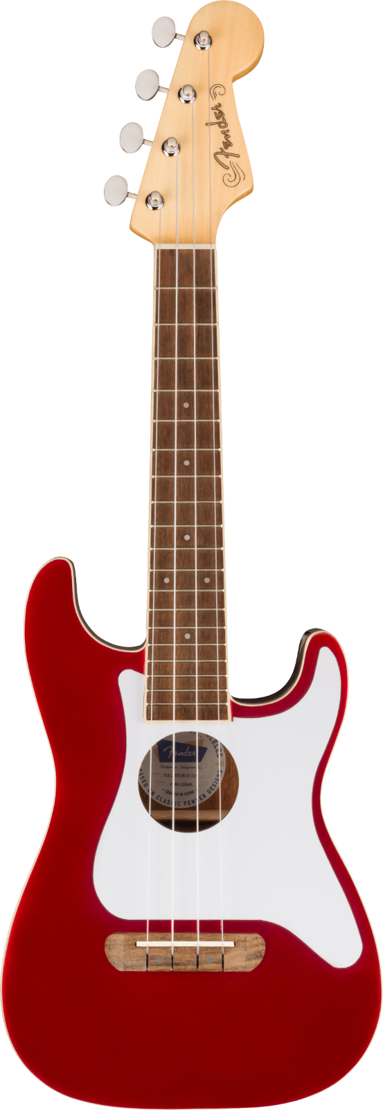 Fender Fullerton Strat Uke, Walnussgriffbrett, weißes Schlagbrett Candy Apple Red : photo 1