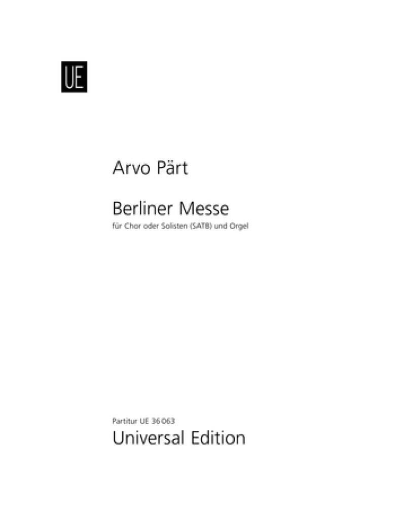 Berliner Messe SATB + réduction piano : photo 1