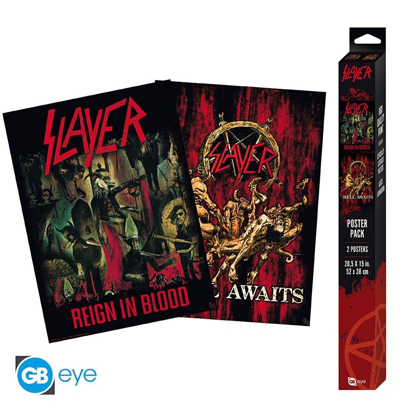 GB eye Set 2 Posters SLAYER - 52x38 - Reign in Blood / Hell Awaits : photo 1