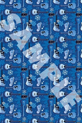 Hal Leonard Gift Paper - Guitar and Snowflakes (60 x 91 cm)