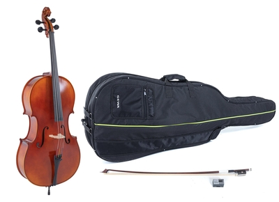 Gewa Ideale 4/4 Cello-Satz Leicht geflammt Rotbraun (Massaranduba-Bogenetui)