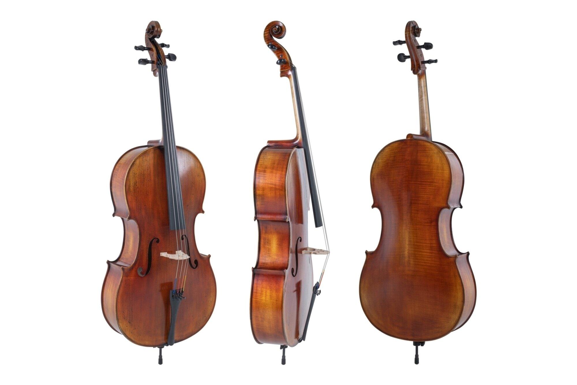 Gewa Cello-Set Maestro 2 4/4 Leicht geflammt Rotbraun Antikgold (Gehäuse, Massaranduba-Bogen) : photo 1