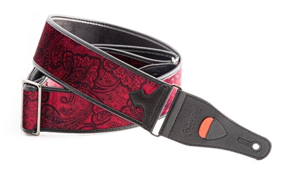 Righton Guitar Strap Talisman Paisley Velvet-60 Red