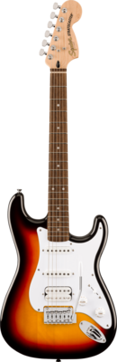 Squier Affinity Series Stratocaster Junior HSS, Laurel Fingerboard, White Pickguard, 3-Color Sunburst