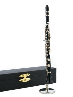 Agifty Clarinet miniature instrument with stand and case (16 cm) (decoration, non-playable)