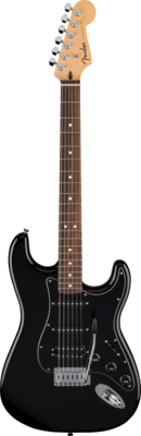 Fender Standard Stratocaster HSS, Laurel Fingerboard, Black Pickguard, Black