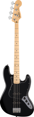 Fender Standard Jazz Bass, Maple Fingerboard, Black Pickguard, Black