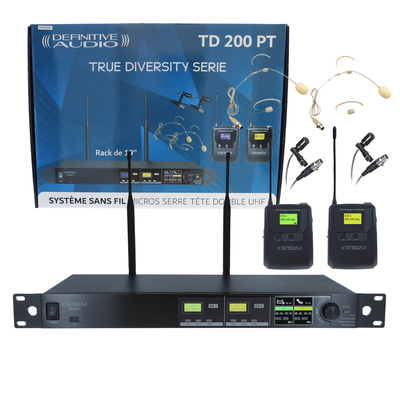 Definitive Audio TD 200 PT Duales Mikrofon Headset UHF - True Diversity Serie