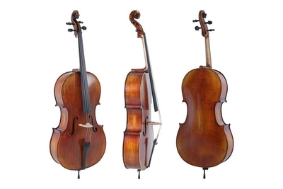 Gewa Set 4/4 Cello Maestro 2 Braun Rot Gold Antik (Hülle, Massaranduba-Bogen, Larsen Aurora-Saiten)