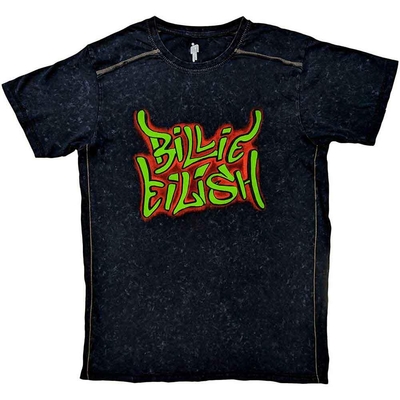 T-shirt Billie Eilish Unisex T-Shirt: Graffiti (Black) (Wash Collection) Taille XL