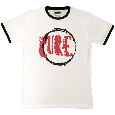 T-shirt The Cure Unisex Ringer T-Shirt: Circle Logo (White) Taille S