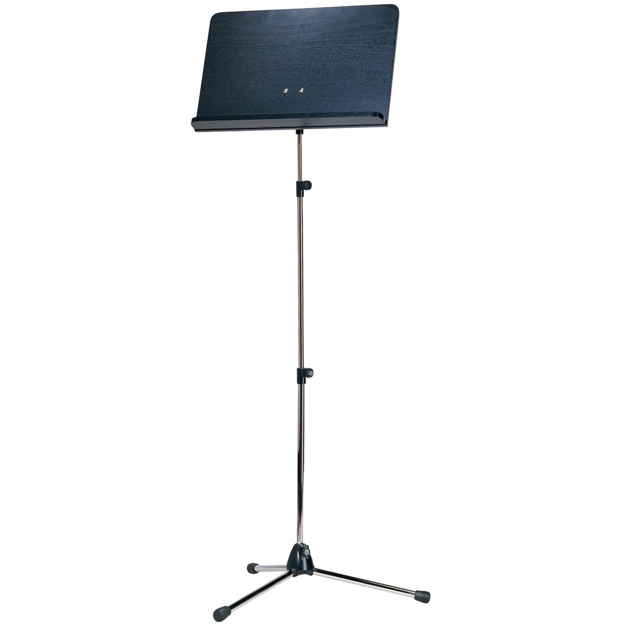 K & M 118/4 Ochestra music stand - chrome stand with black wooden desk extra haut (74-163cm)