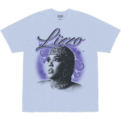 T-shirt Lizzo Unisex T-Shirt: Special Hearts Airbrush (Blue) Taille XXL