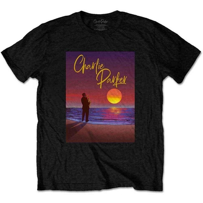 T-Shirt Charlie Parker Unisex T-Shirt: Purple Sunset (Black) Taille S