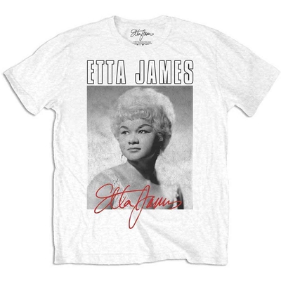 T-Shirt Etta James Unisex T-Shirt: Portrait (White) Taille M