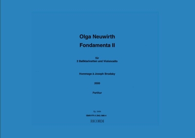 Fondamenta II für 2 Blassklarinetten und Violoncello