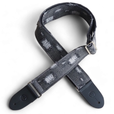 LM Strap Destroyed Denim Black over Cotton