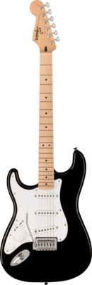Squier Sonic Stratocaster Left-Handed, Maple Fingerboard, White Pickguard, Black