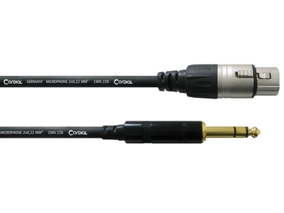 Cordial CFM 3 FV câble studio, 3m, Jack sym-XLRf