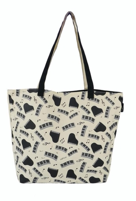 Tote Bag City Shopper piano & keys black/silver