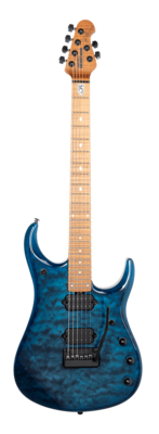 Ernie Ball Music Man JP15 - Ultramarine Quilt - Figured Roasted Maple/Maple - No Pickguard